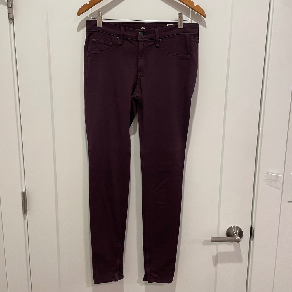 Rag Bone Jean For Nordstrom Wine Colored Skinny Legging Zipper Pants Size 29